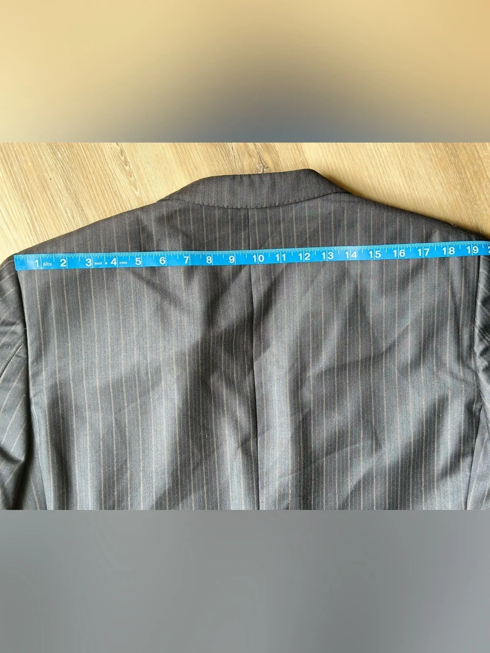 Ermenegildo Zegna Trofeo Suit Jacket Blazer Black Pinstripe Wool Mens 42L